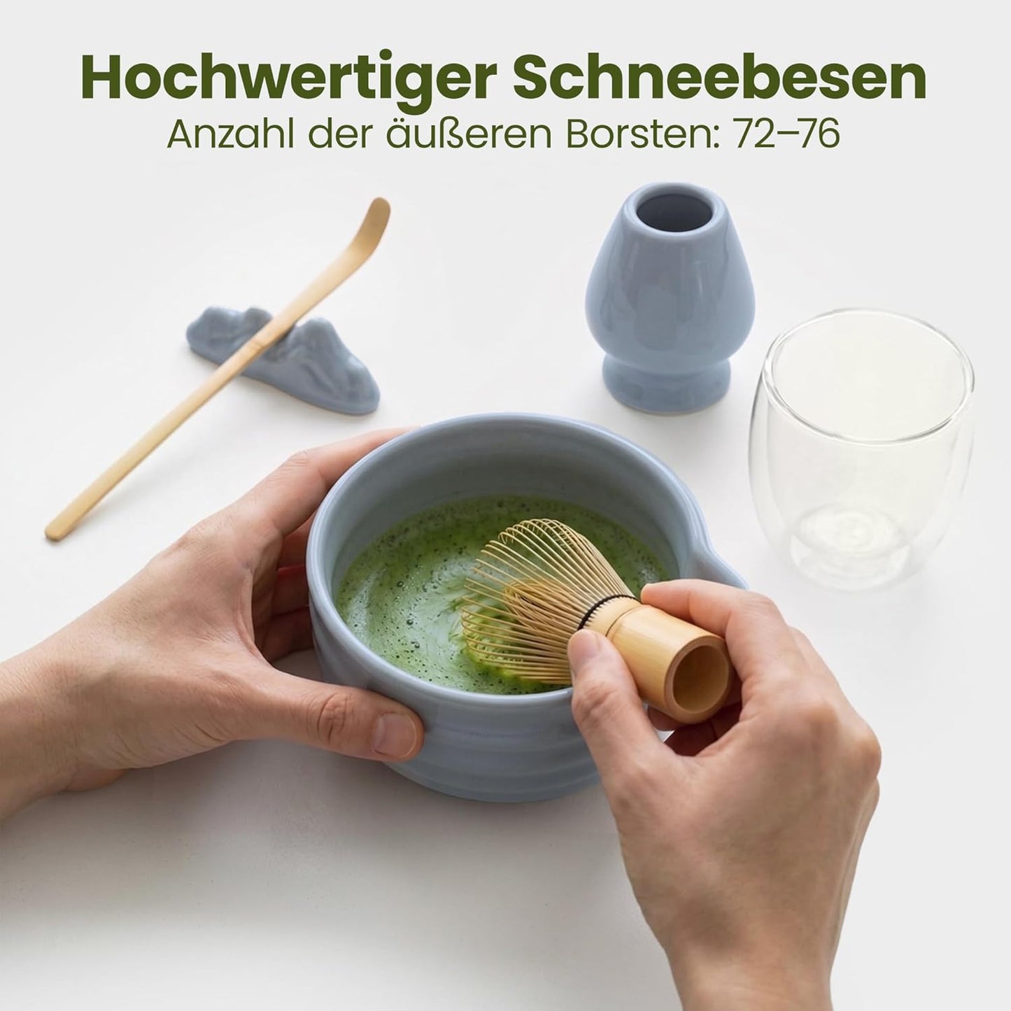 7-teiliges Matcha-Tee-Set, Blau