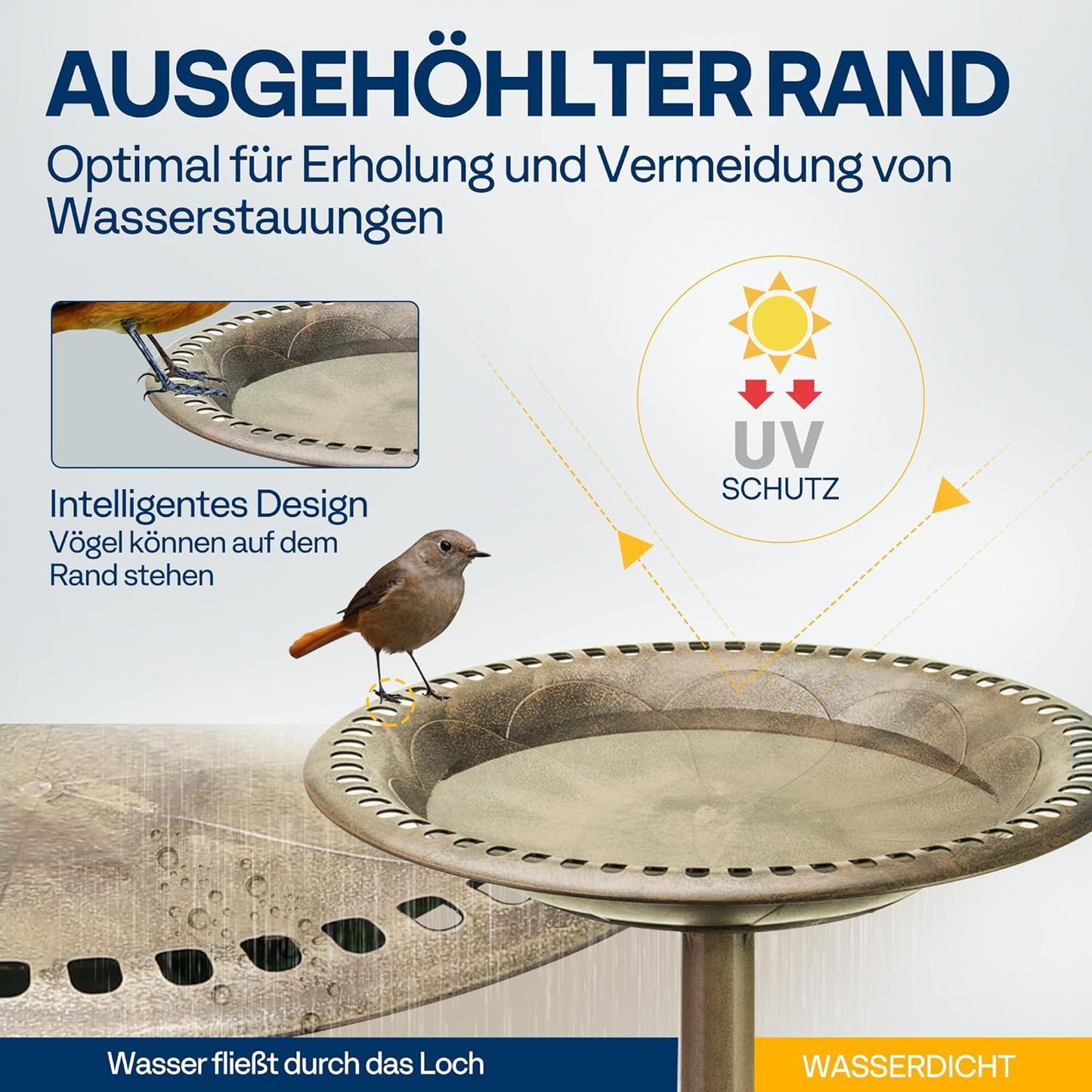 Vogeltränke antike Optik, Kupfer
