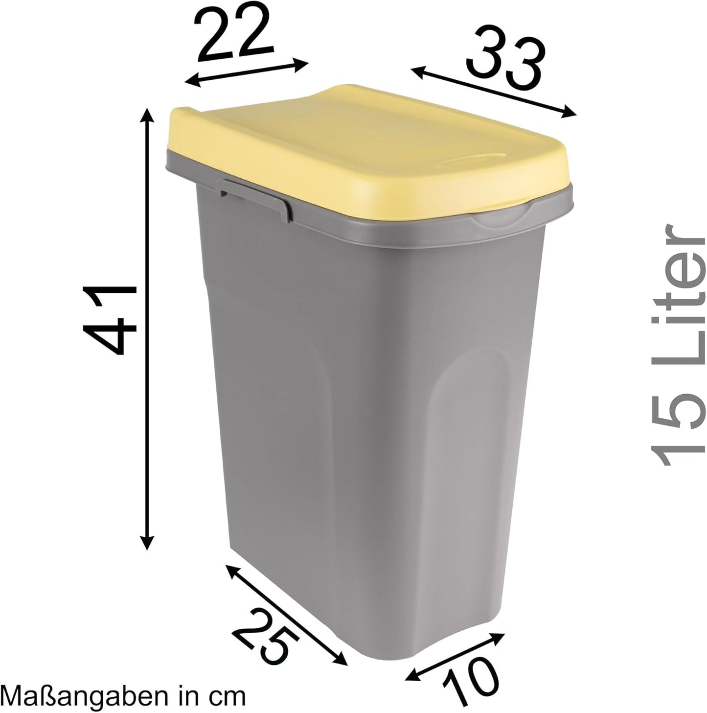 Mülltrennsystem mit 2 Fächern, Gelb-Blau 15 Liter