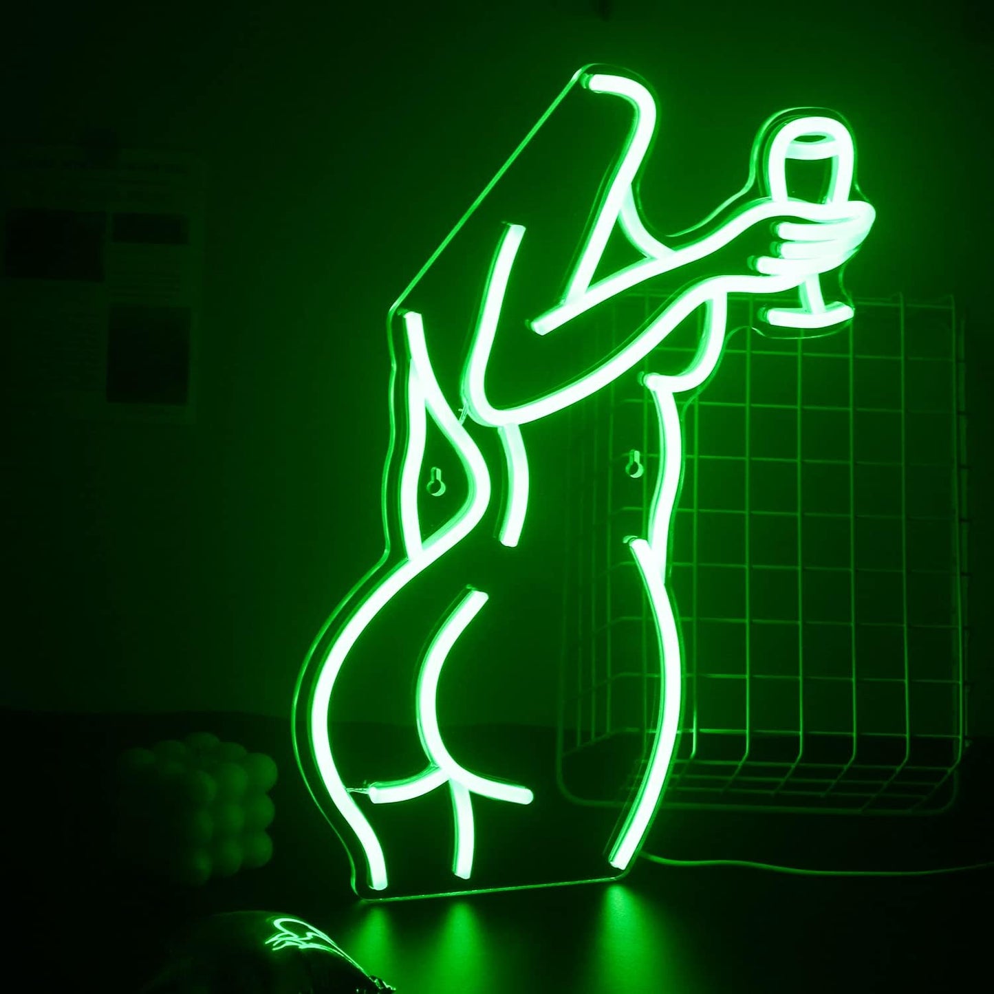 Neonschild Green Lady Back, green lady back