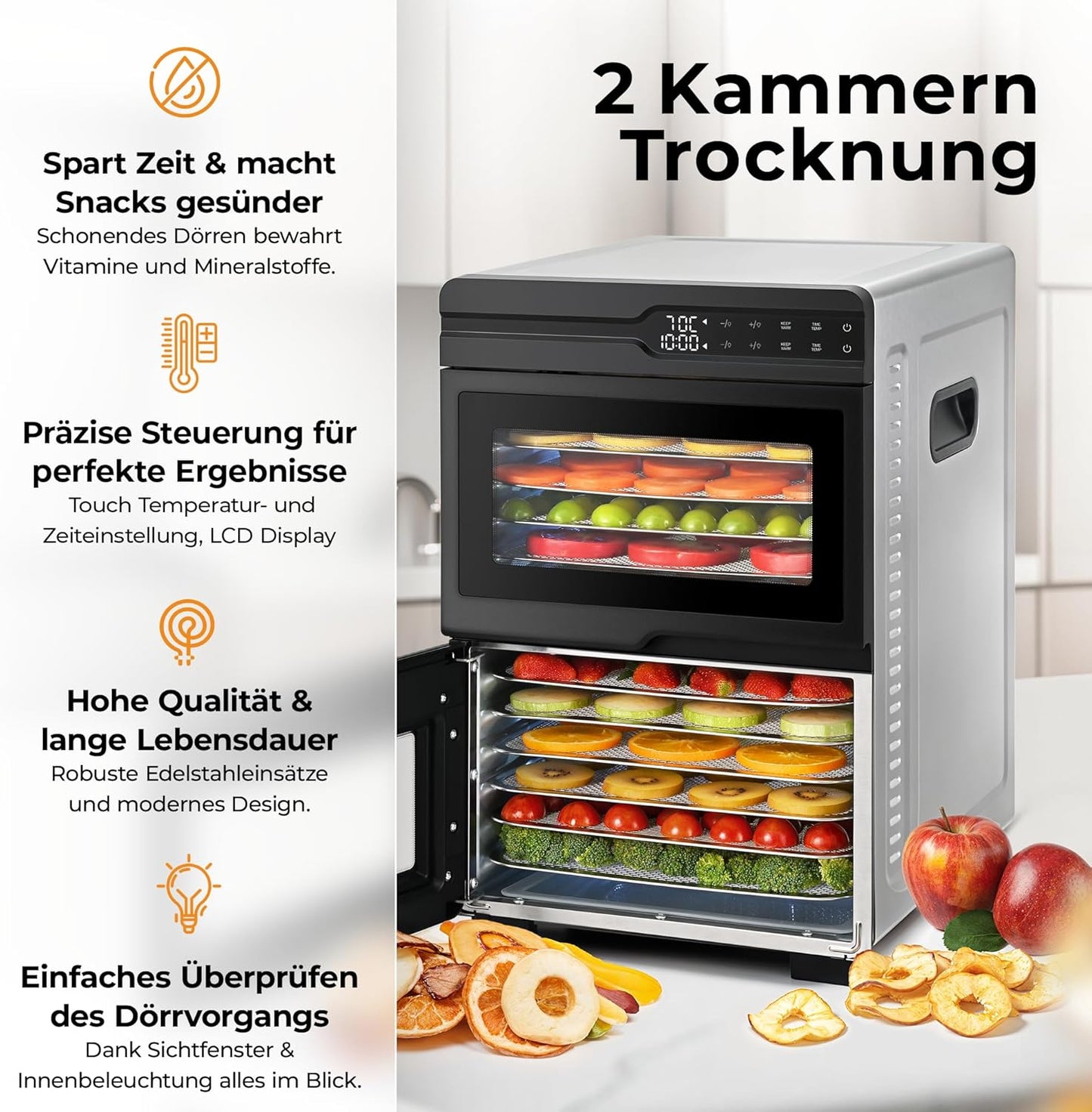 Dörrautomat mit 2 Kammern, E. 12 Etagen, 2 Kammer