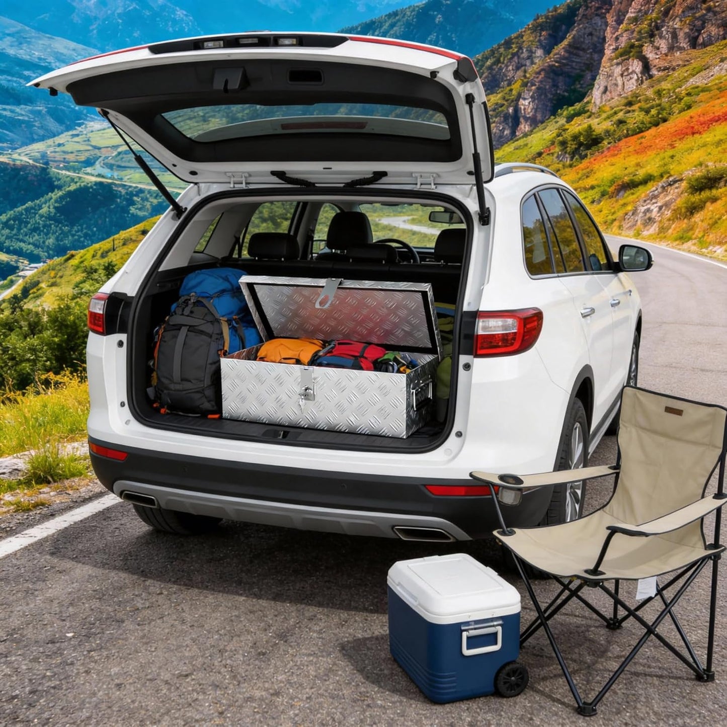 18L Aluminium Transportbox, 18 L - 52×16×22 CM Silber