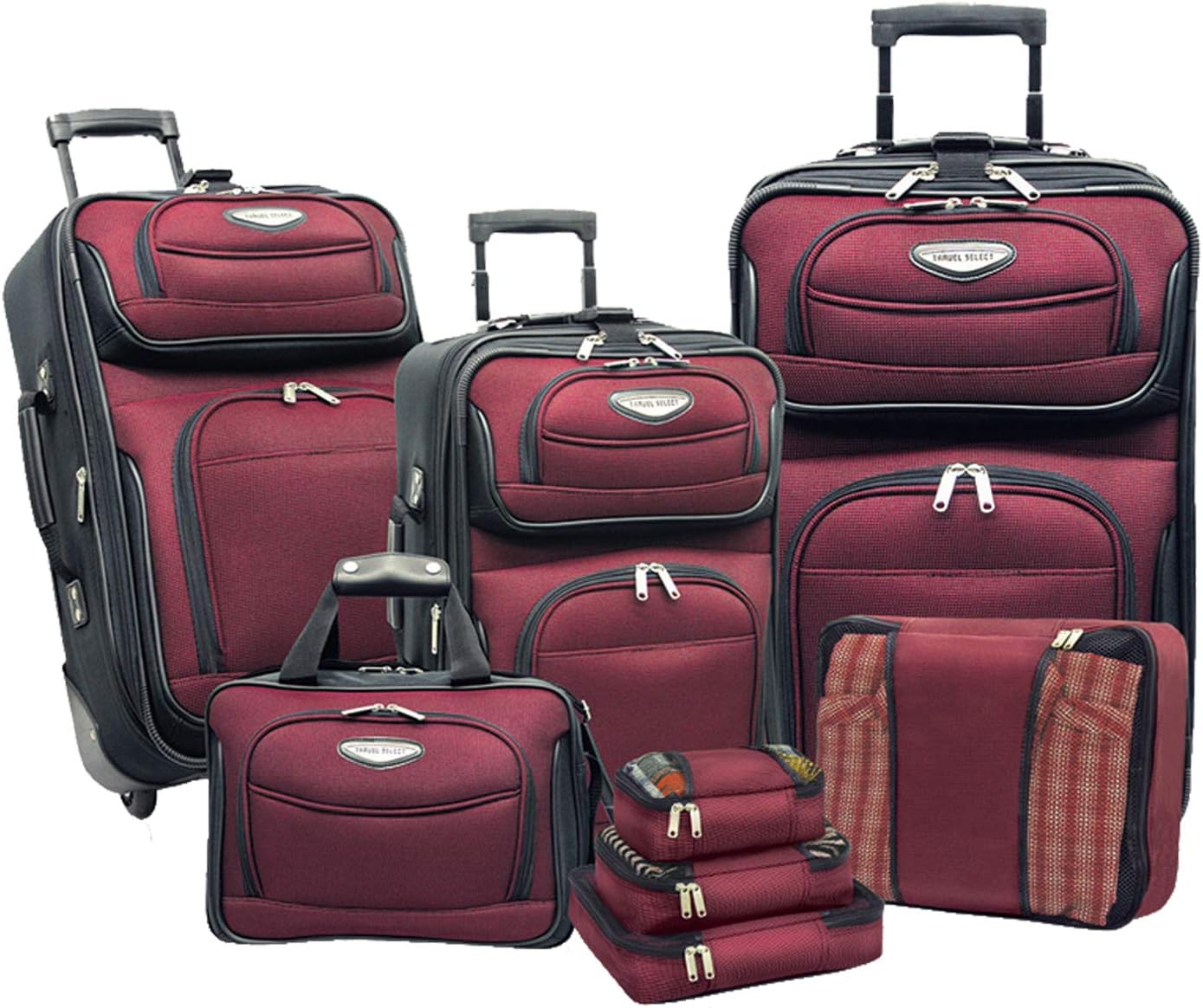 8-teiliges Kofferset Amsterdam, 8-Piece-Set, Burgunder