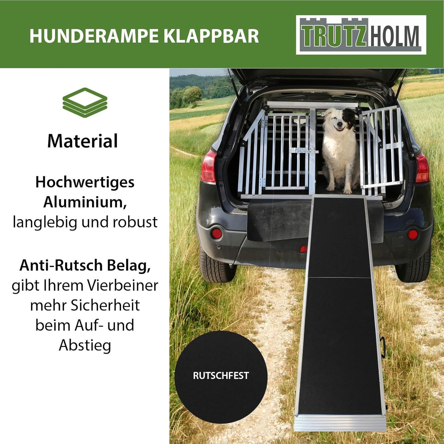 Klappbare Hunderampe (183 cm), 183 cm