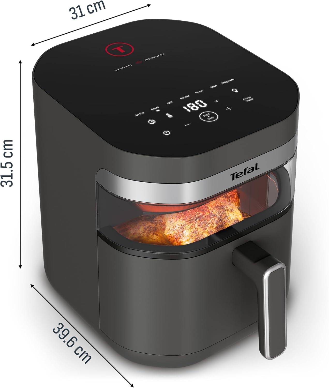 Easy Fry Infrared Heissluftfritteuse EY832HE0, Infrared Dunkelgrau - 7 L