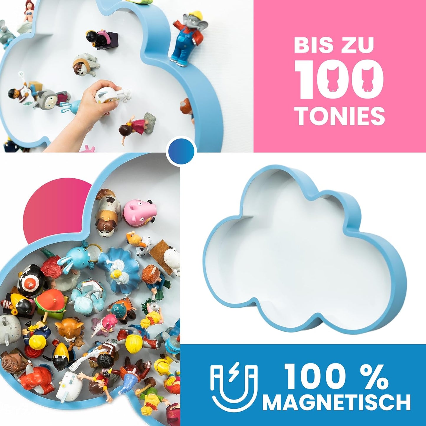 Wandregal für Tonie-Figuren, Blau
