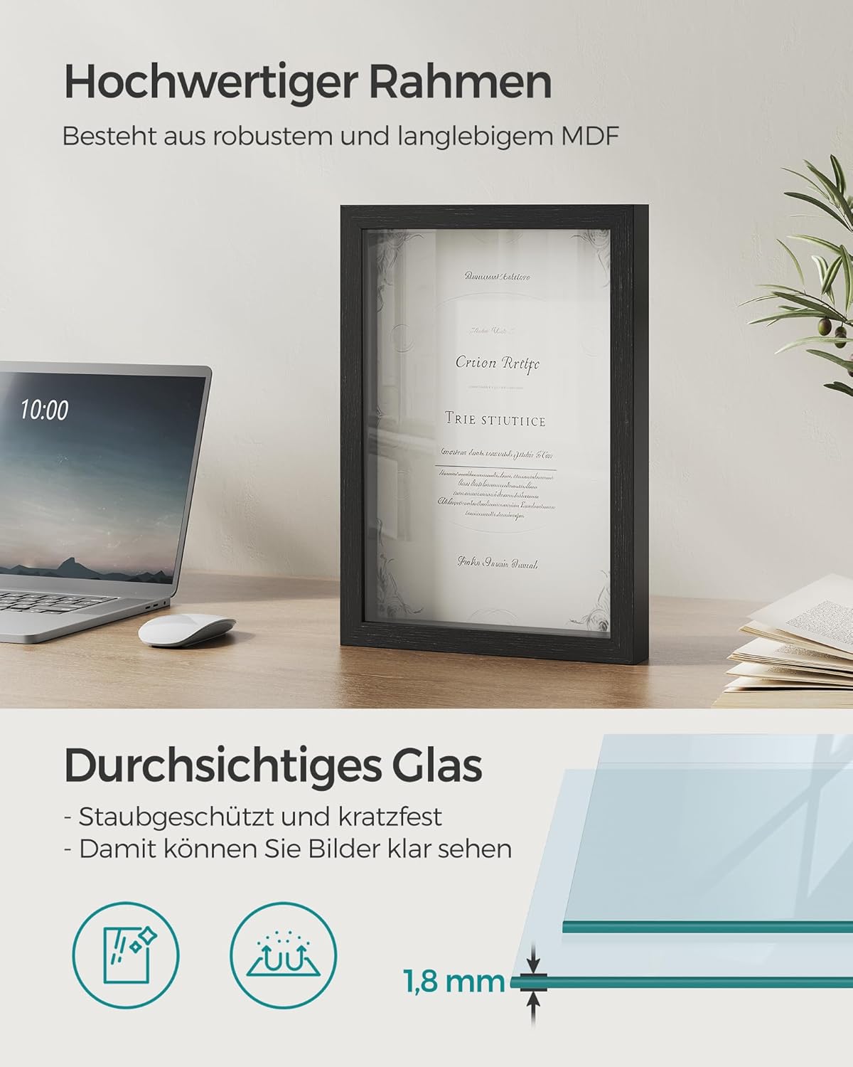 Collage-Bilderrahmen mit Passepartouts (A4), Eschenschwarz 1 Stück (A4)