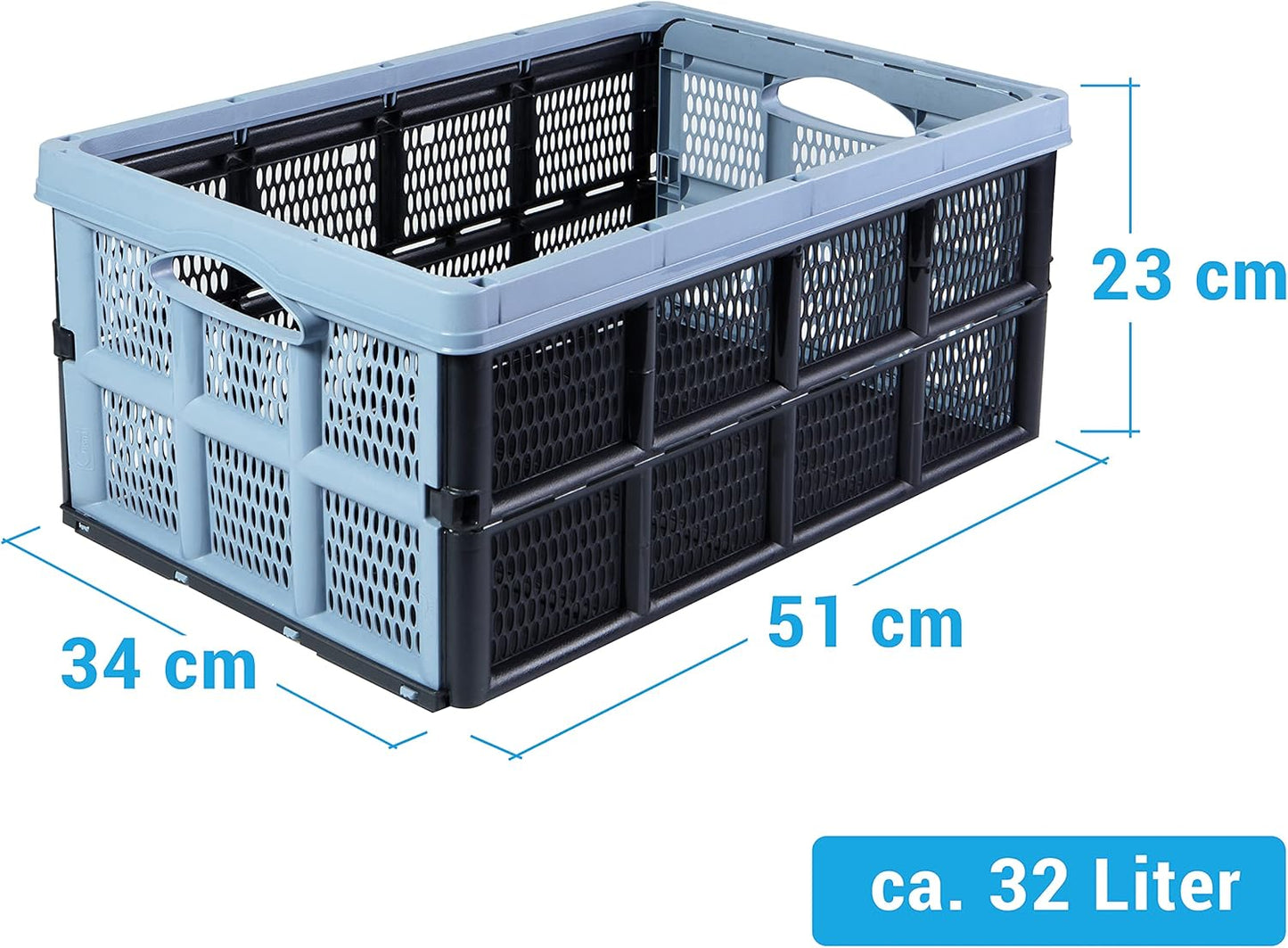Faltbares 3er Klappboxen-Set mit 32 L