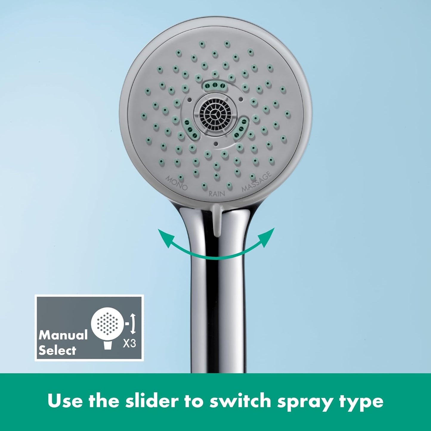 Handbrause CROMA, 3 wassersparende Strahlarten 9l/min