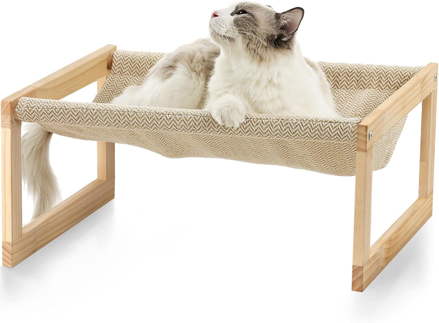 Erhöhtes Katzen- und Hundebett bis 18 kg, stapelbar, beige