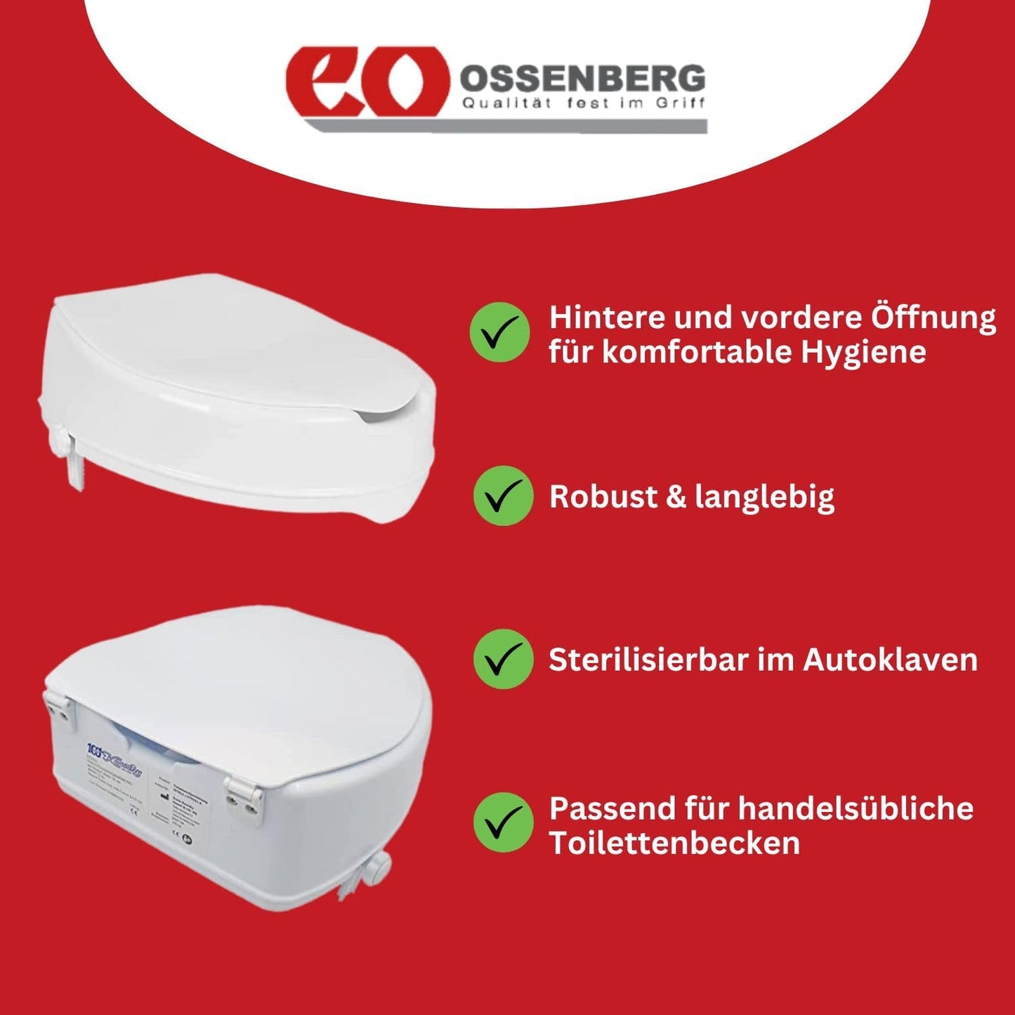 Toilettensitzerhöhung mit Deckel
