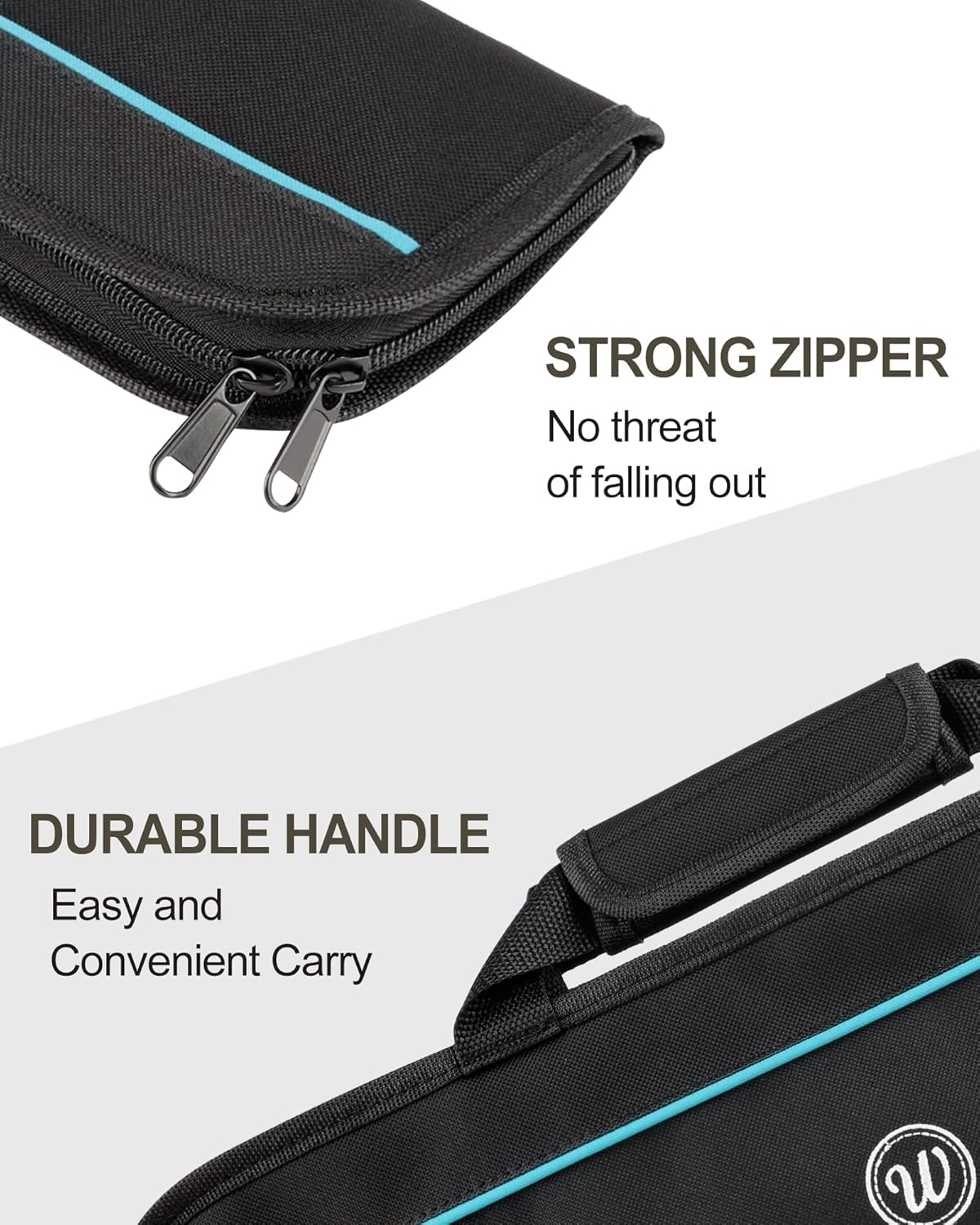 Messertasche mit 5 Fächern, Blau