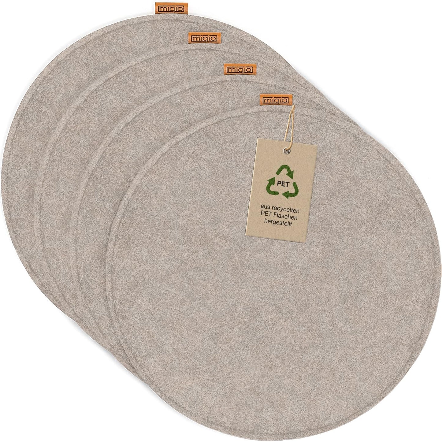 Filz Sitzkissen mit Antirutschnoppen (4er-Set, 35 cm), 35 cm, 4er-Set Beige