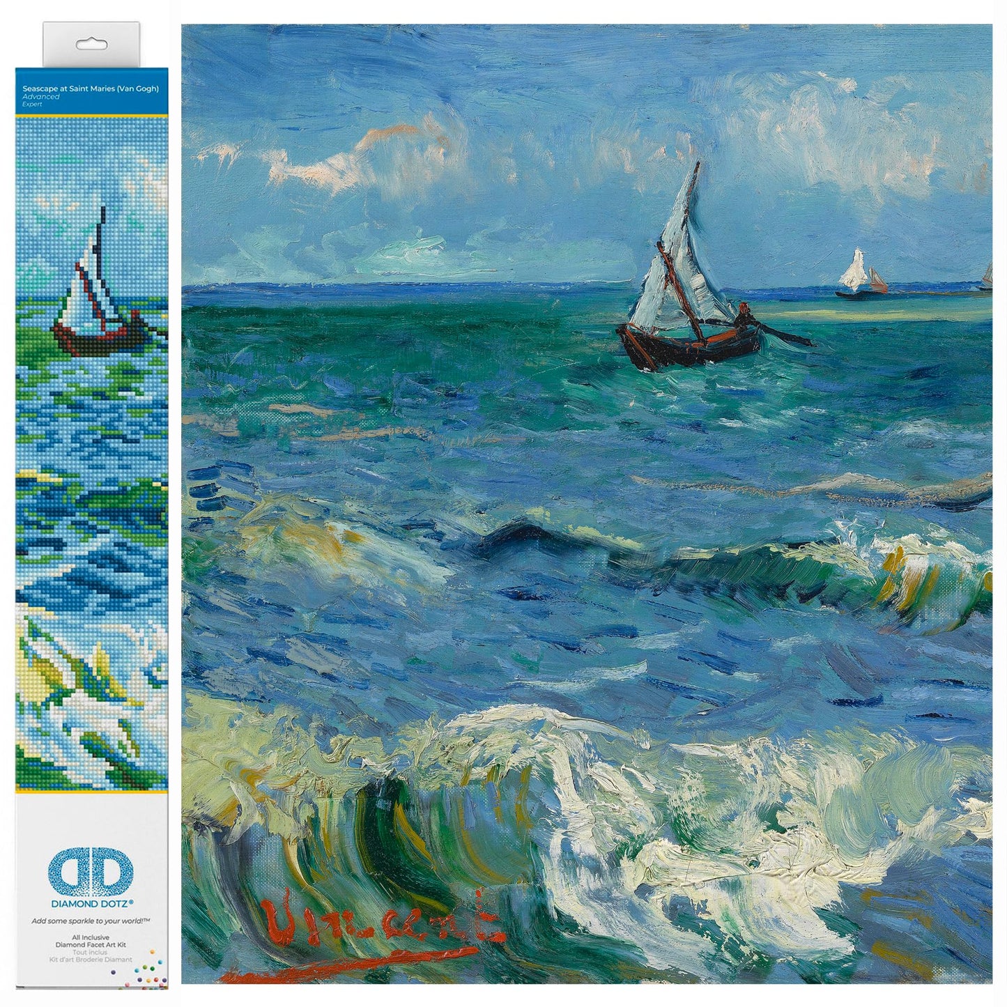 Diamond Painting Set Seascape At Saint Maries (Van Gogh), DD12-029, 55x45 cm, Seascape At Saint Maries (Van Gogh)