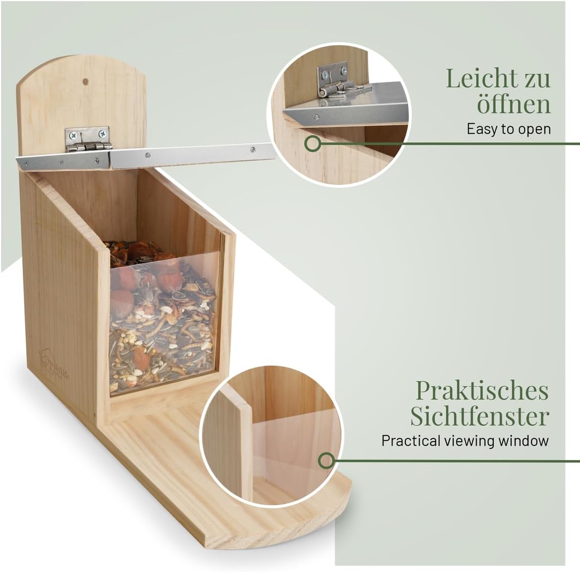 Eichhörnchen Futterhaus, Eichhörnchen-Futterhaus mit Metalldach