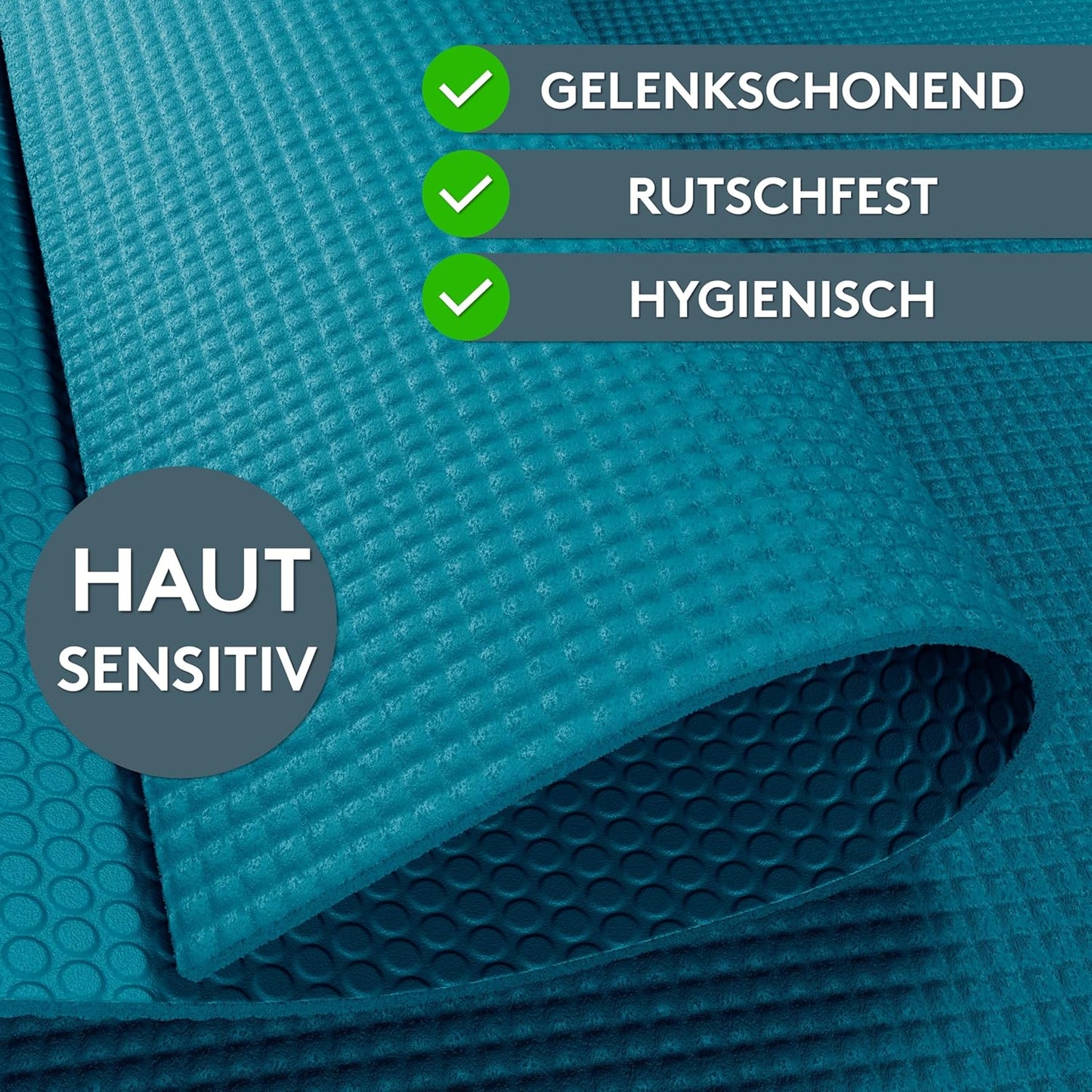 Yoga- und Fitnessmatte mit Tragegurt, 60 x 180 cm Caribbean Sea