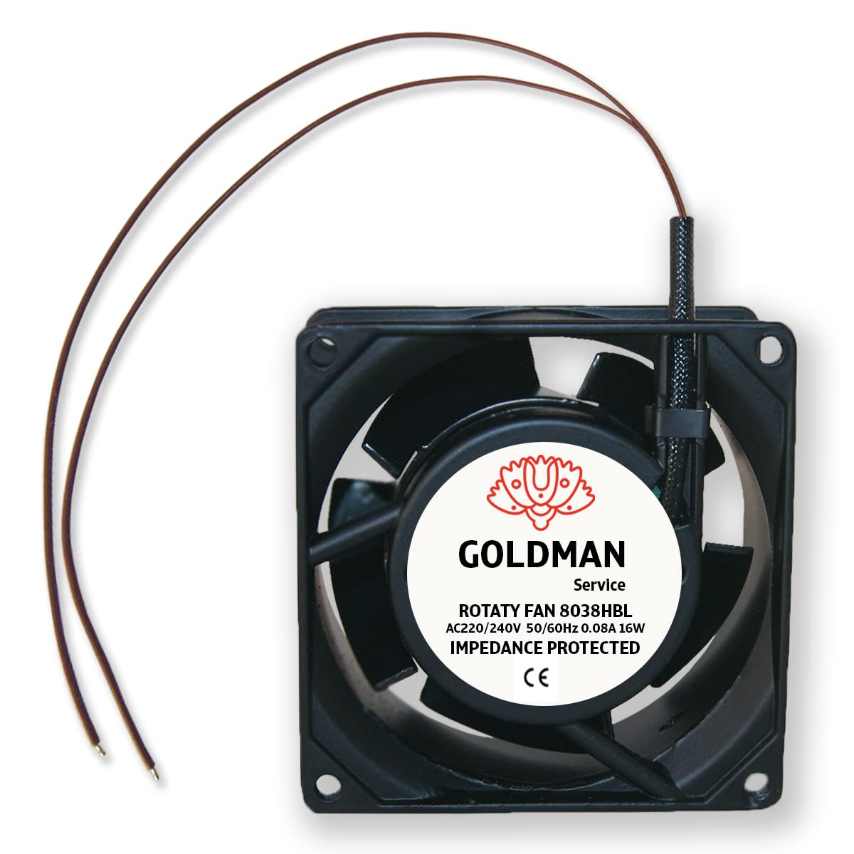 Axialventilator für Kaminkassette, 80 x 80 x 38 mm