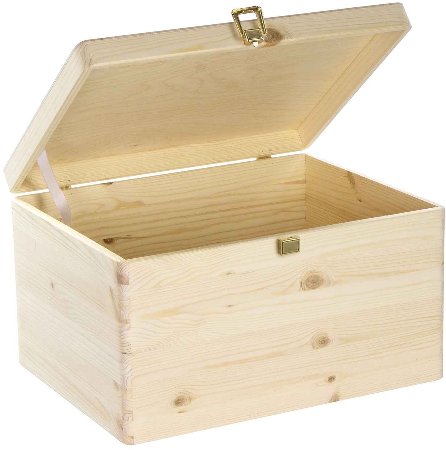 Holzkiste mit Deckel & Schloss, 40 x 30 x 24cm | XL