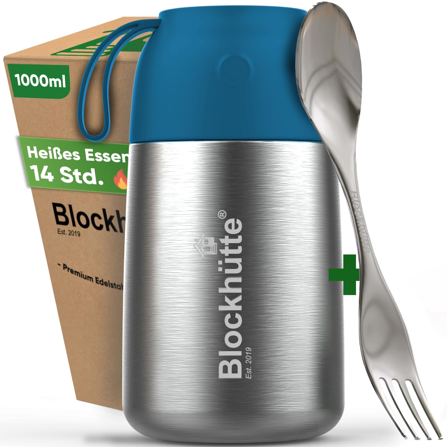 Auslaufsicherer Thermobehälter, Blau 1000 ml