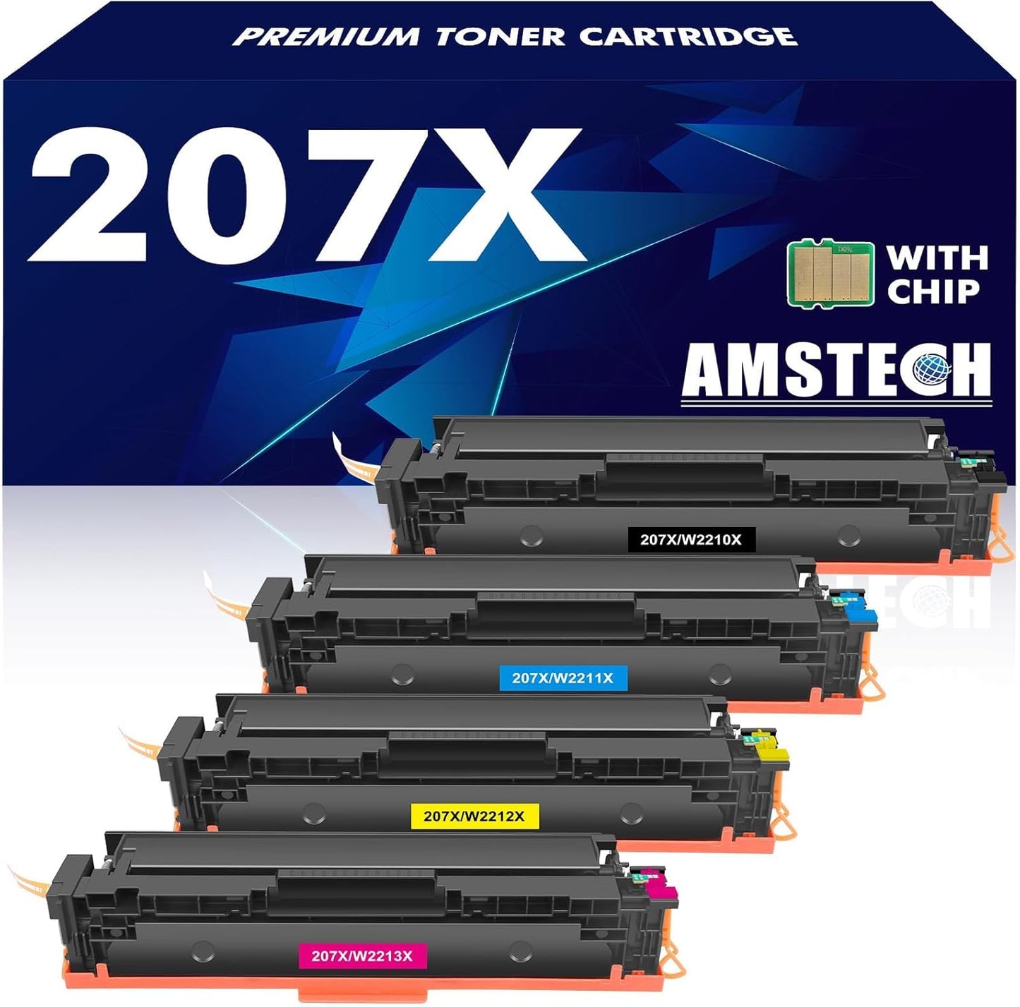 Ersatz-Toner für HP Laserjet Pro MFP M283fdw, 207X-4PK-colour-WC