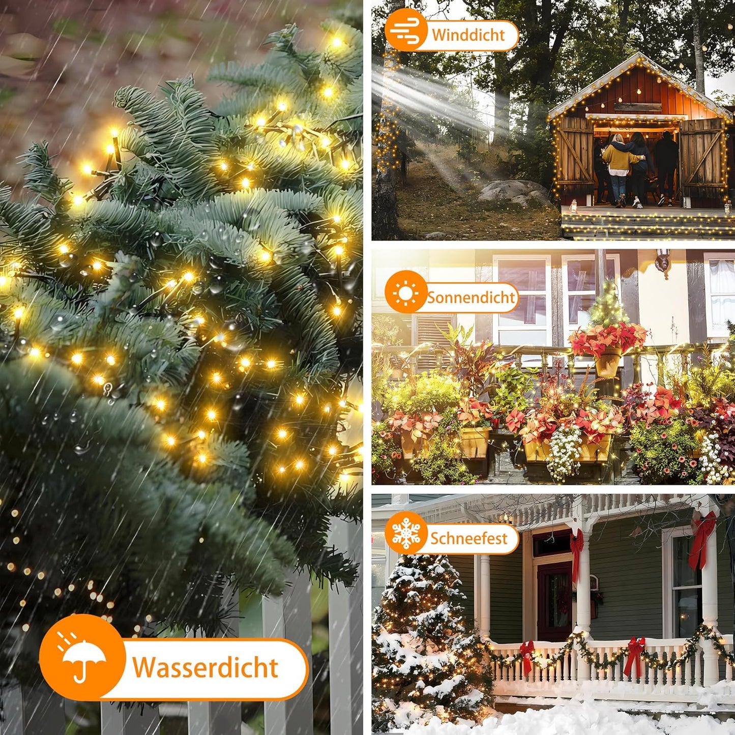 LED-Lichterkette, Warmweiss 200 LEDs