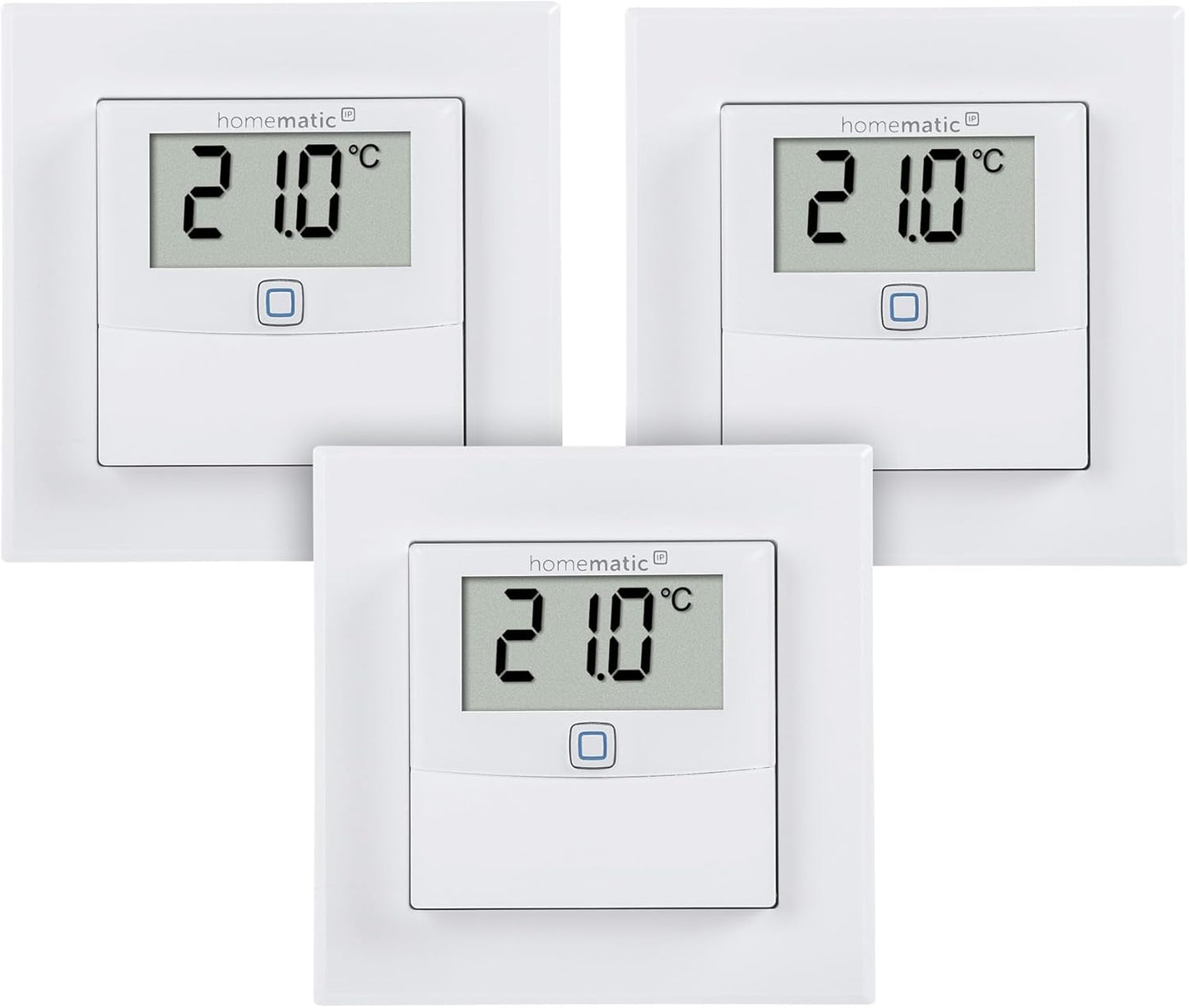 3er-Set Smart Home Temperatur- und Feuchtigkeitssensor, Display ohne Stellrad (3er-Set)