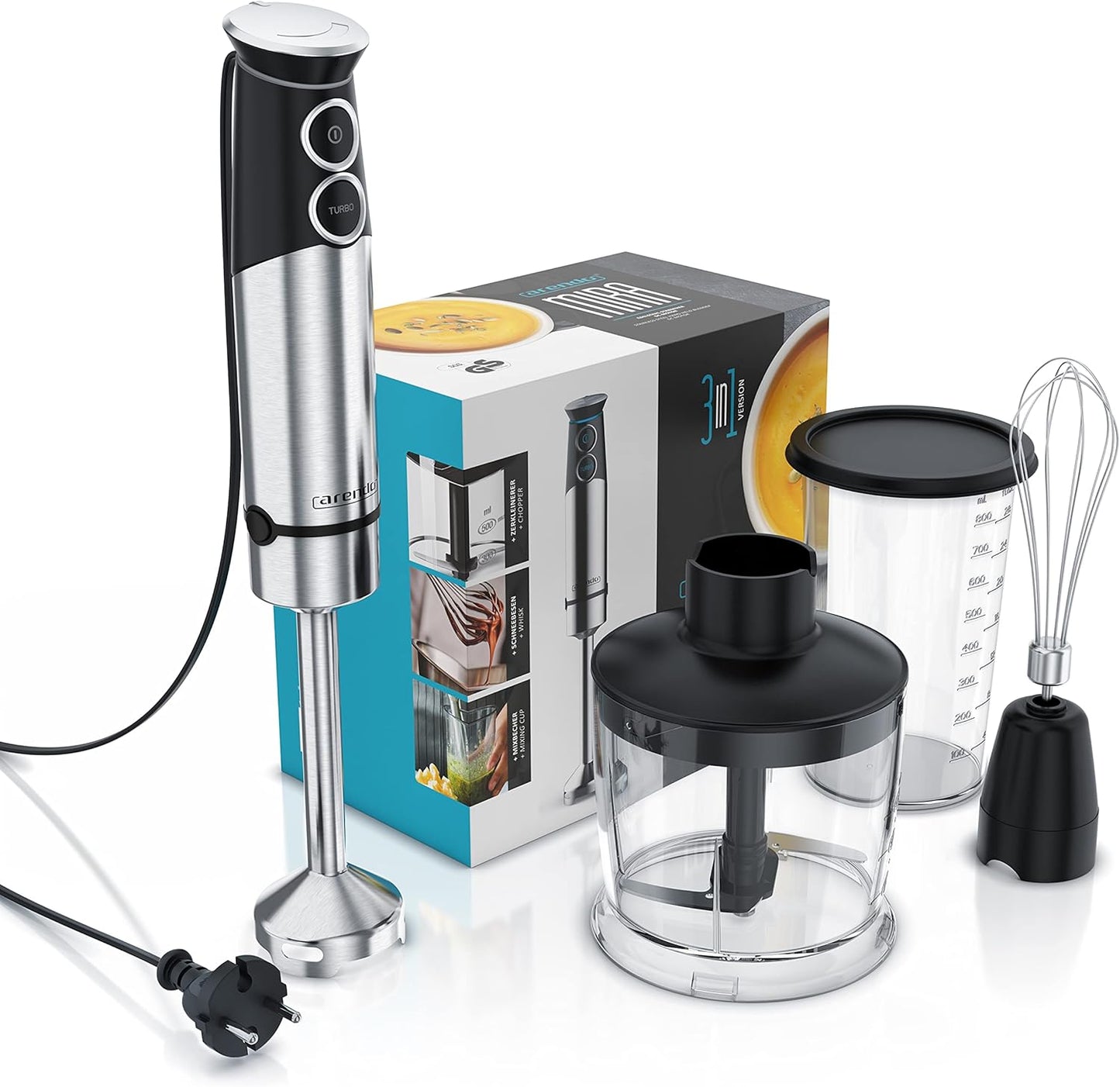 3-in-1 Stabmixer-Set mit Zubehör, A: 1500 Watt