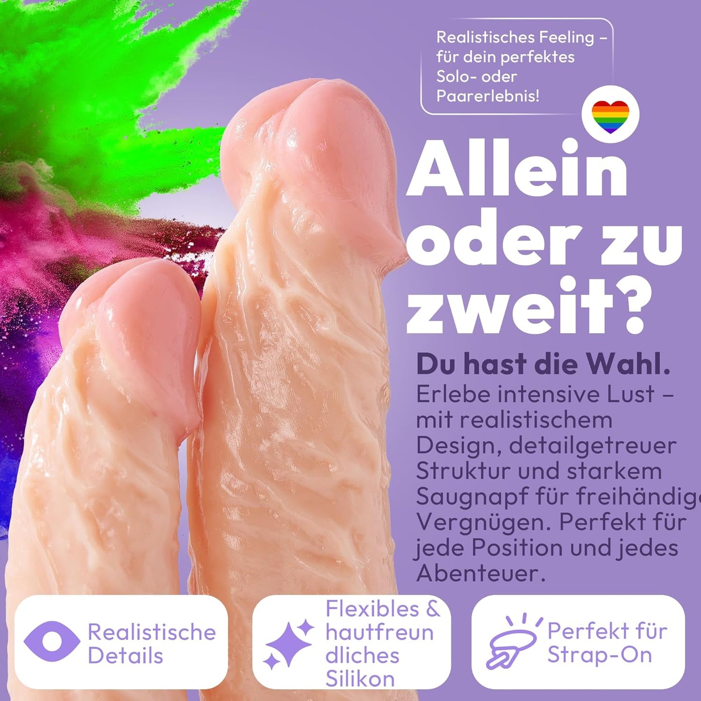 Doppeldildo mit Saugnapf