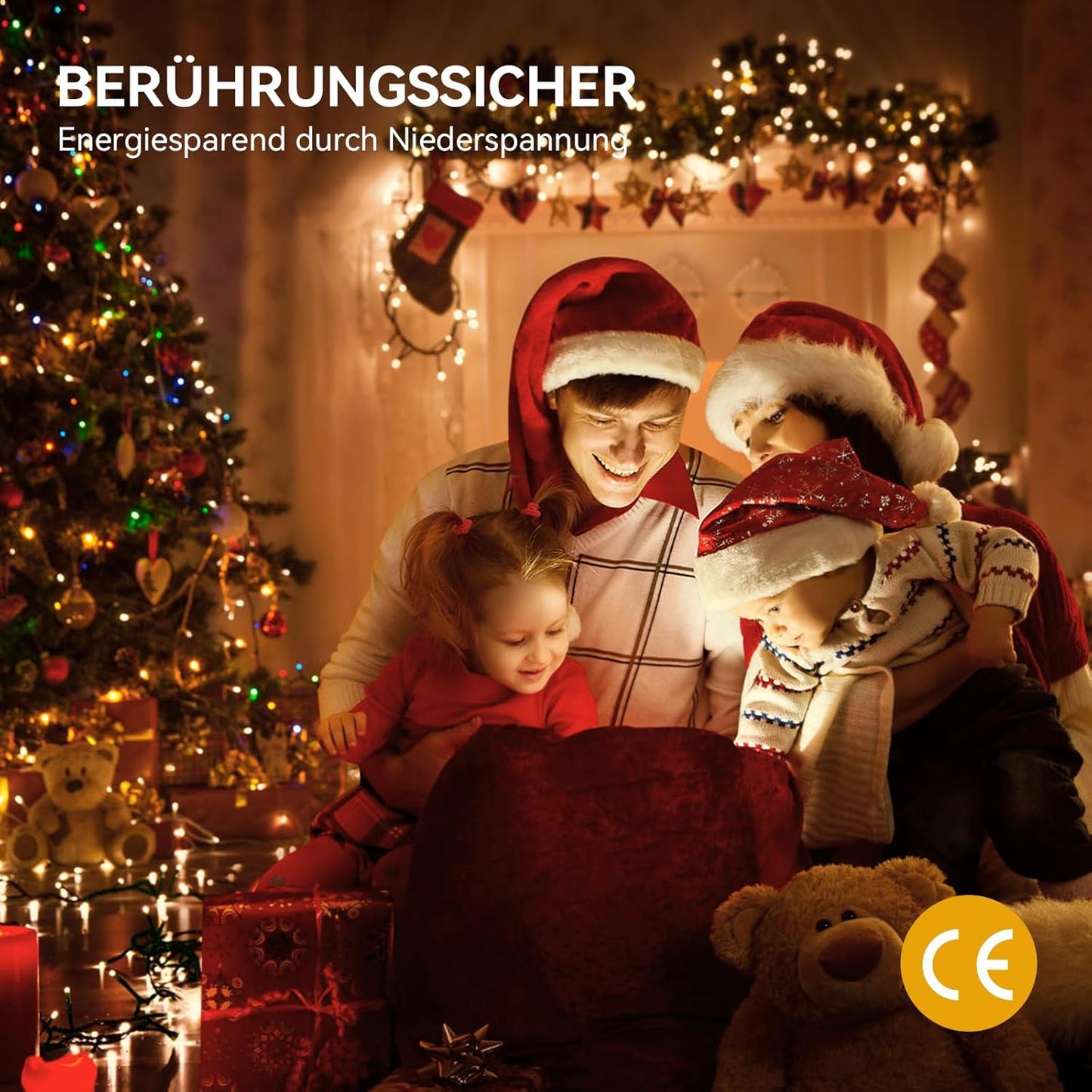 Lichterkette LED mit Timer, 8 Modi, Warmweiss 30M/300LED