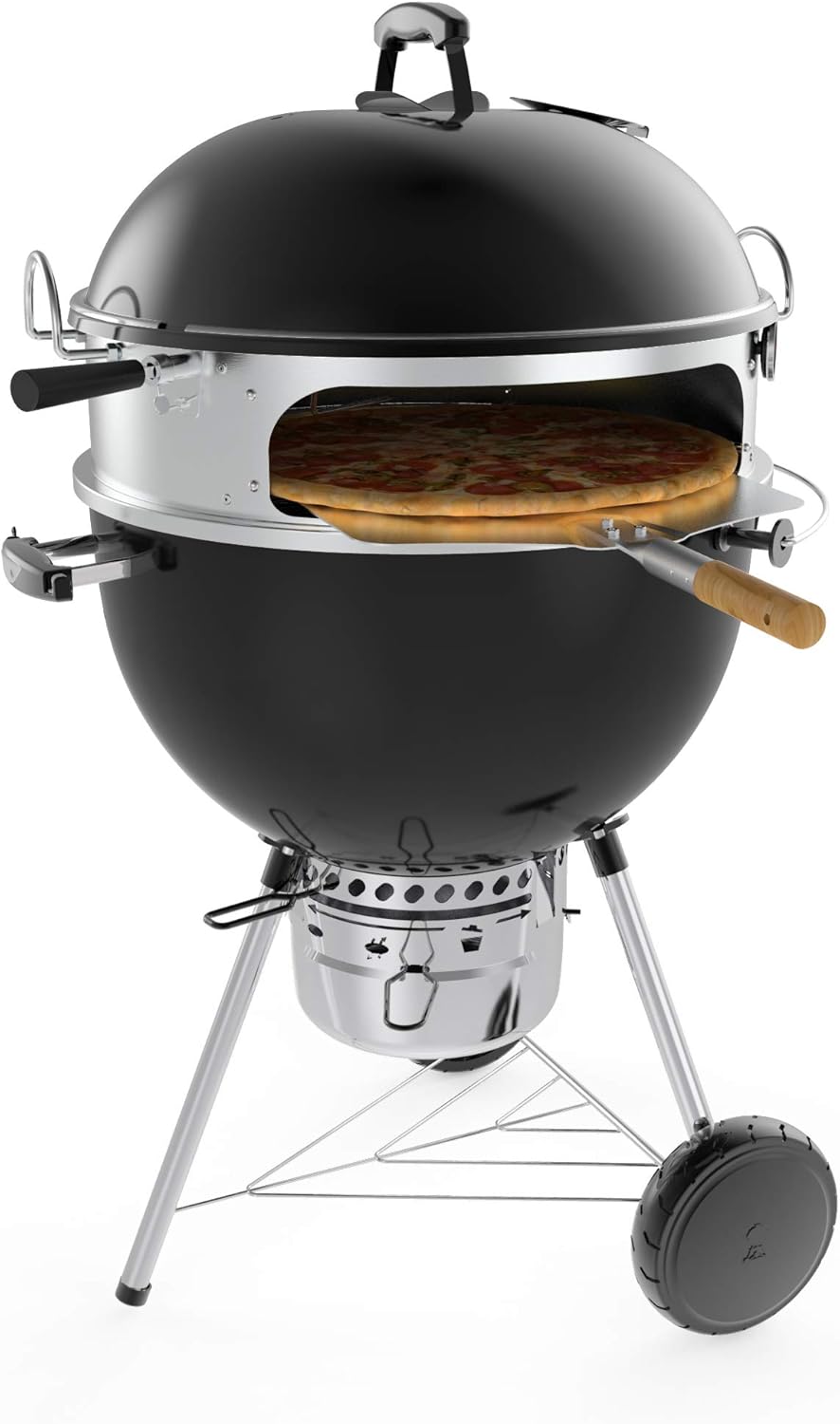 PizzaRing Kit mit Drehspiess incl. Pizzastein und Pizza Schaufel