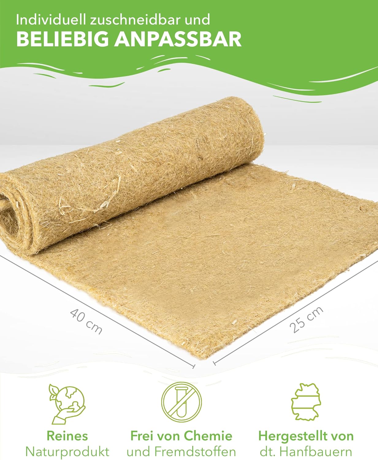 10er-Set Hanf-Nagerteppich, 10 Stück