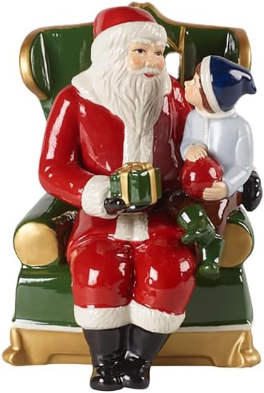 Weihnachtsmann-Figur Santa Auf Sessel, Landhaus & Rustikal