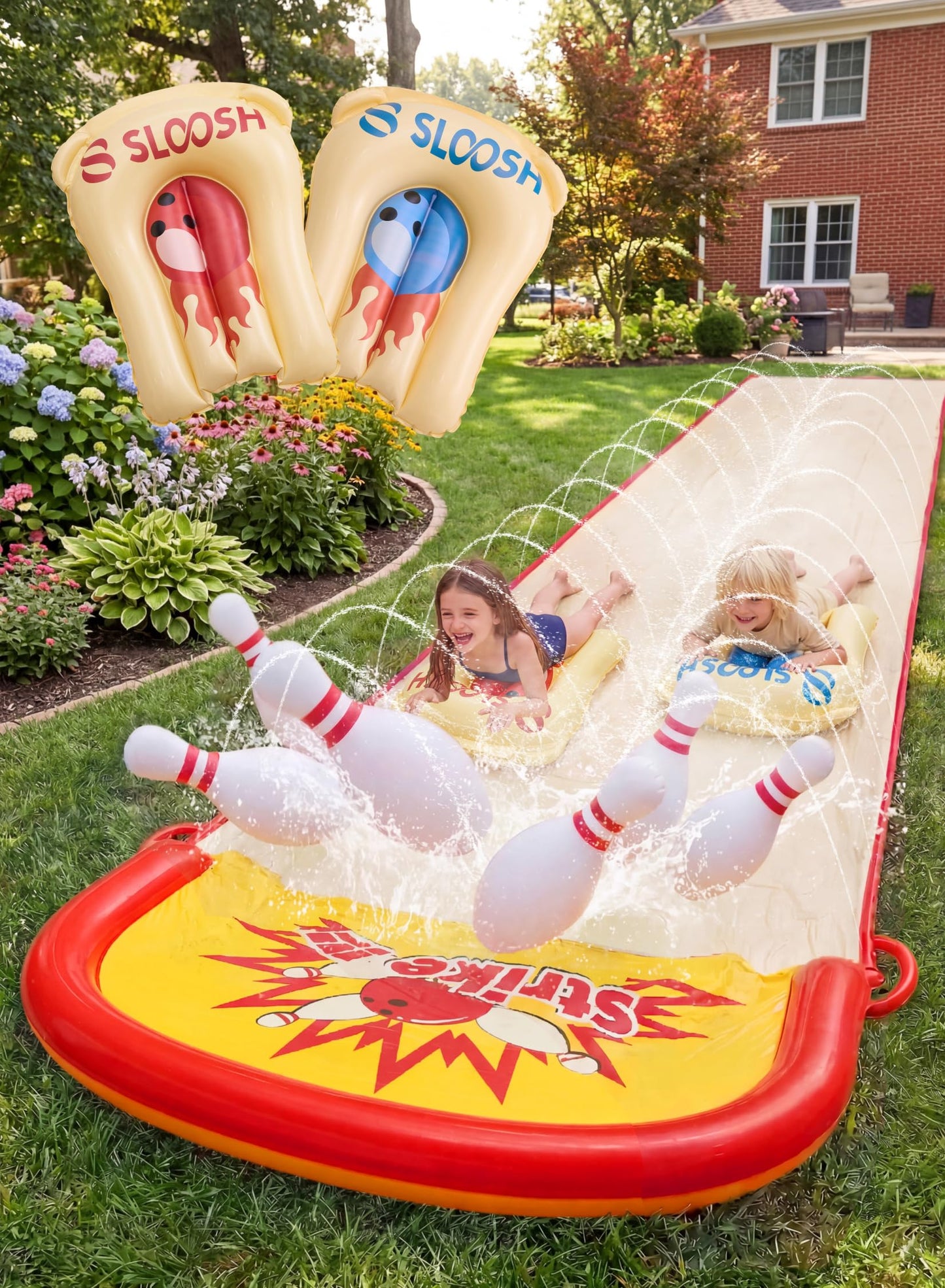 Wasserrutsche mit Bowling-Set