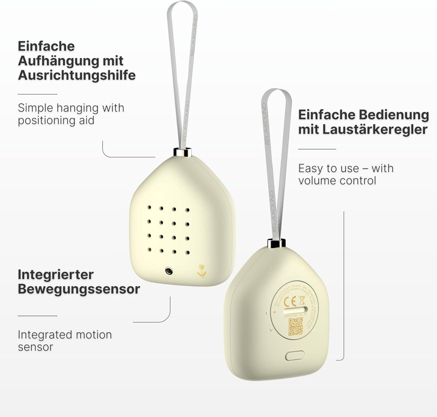 Dekorativer Klanghänger mit Bewegungsmelder, Pastell-gelb