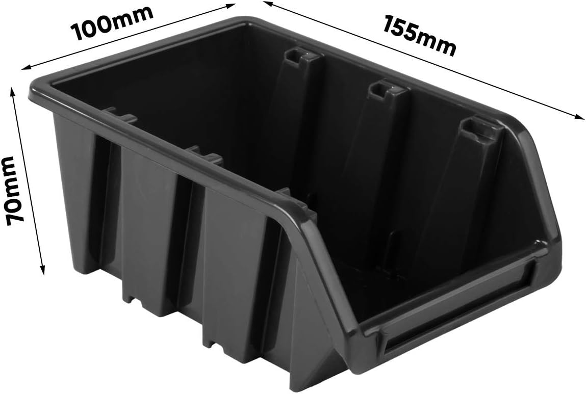 Stapelboxen Set, 10x Schwarz