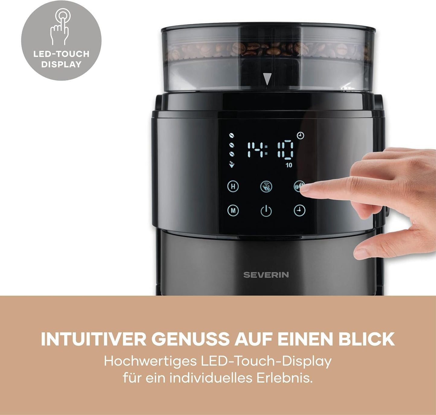 Filterkaffeemaschine KA4831, 8 Tassen (Thermokanne) Dark Inox, Schwarz