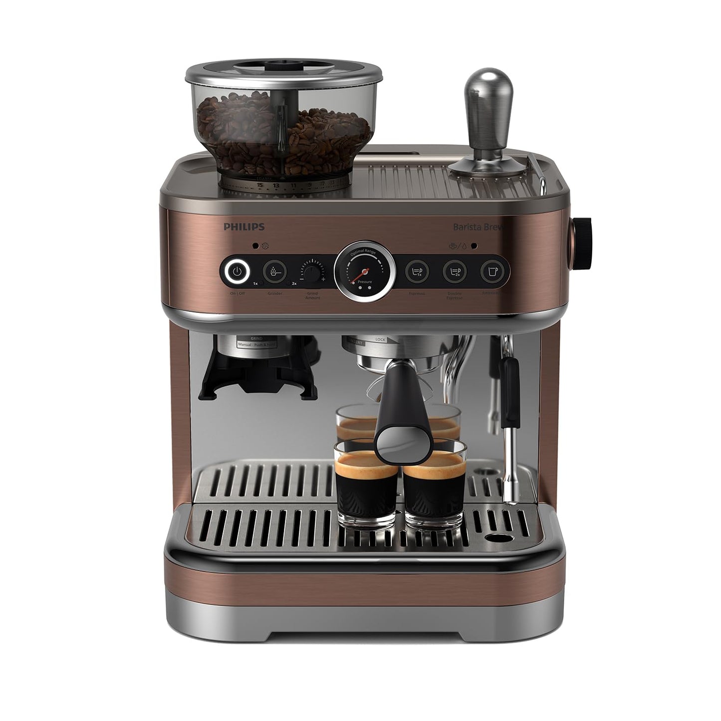Barista Brew Espressomaschine PSA3228/41 mit Cappuccinosystem, Bohnenbehälter doppelt
