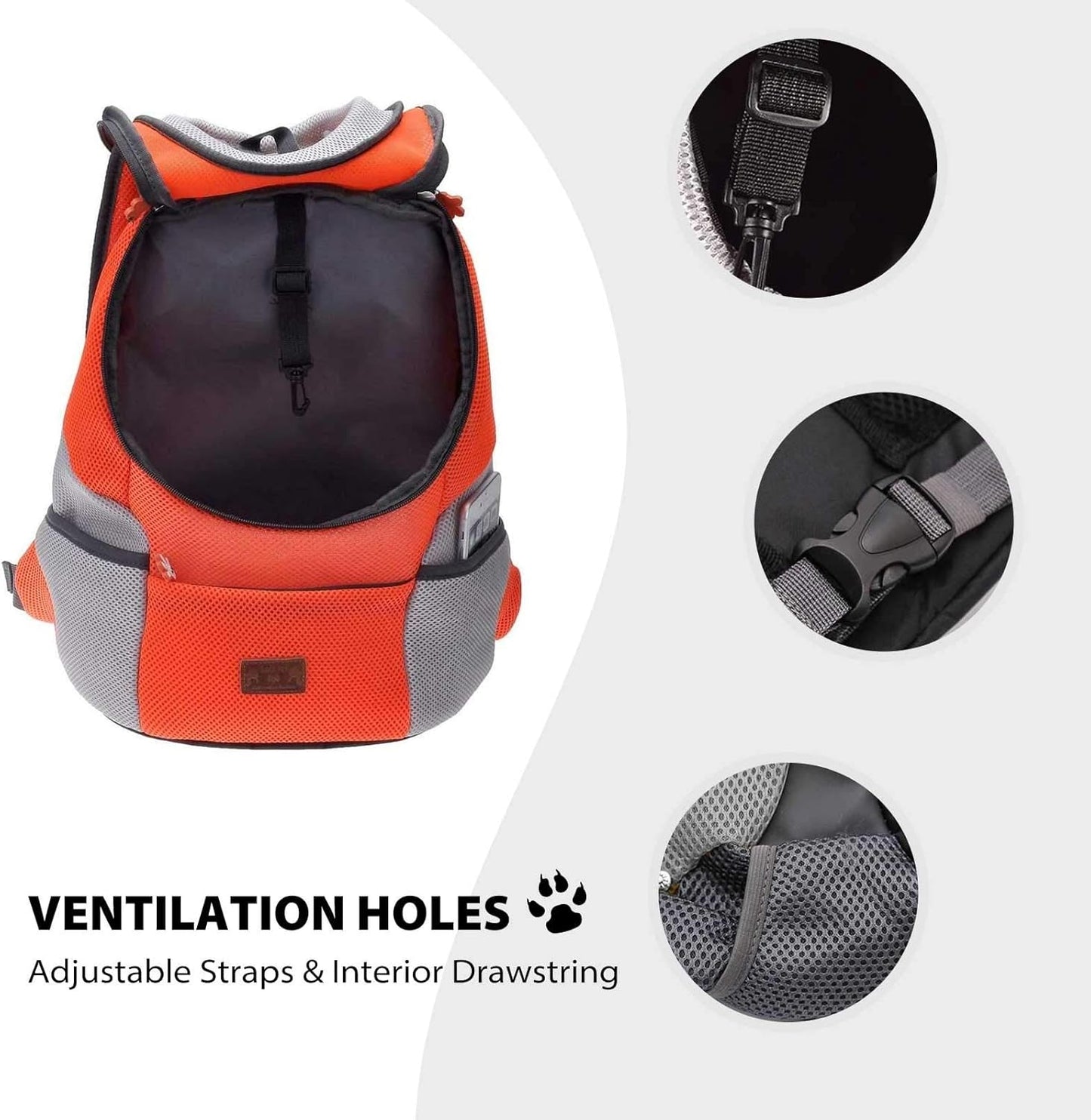 Haustier-Rucksack bis 4,4 kg, L bis zu 4,4 kg Orange