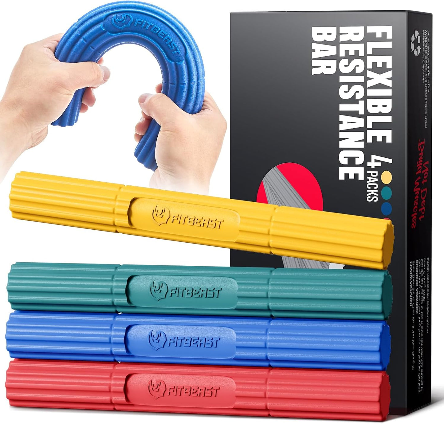 Fitness Widerstandsstangen-Set, 4er-Set - Gelb Grün Blau Rot