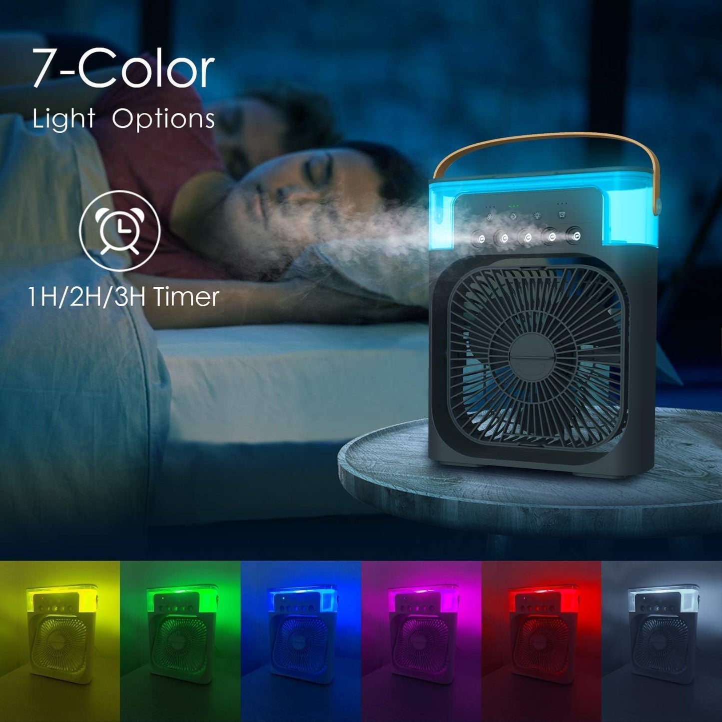 Tragbarer USB-Ventilator mit Luftbefeuchter