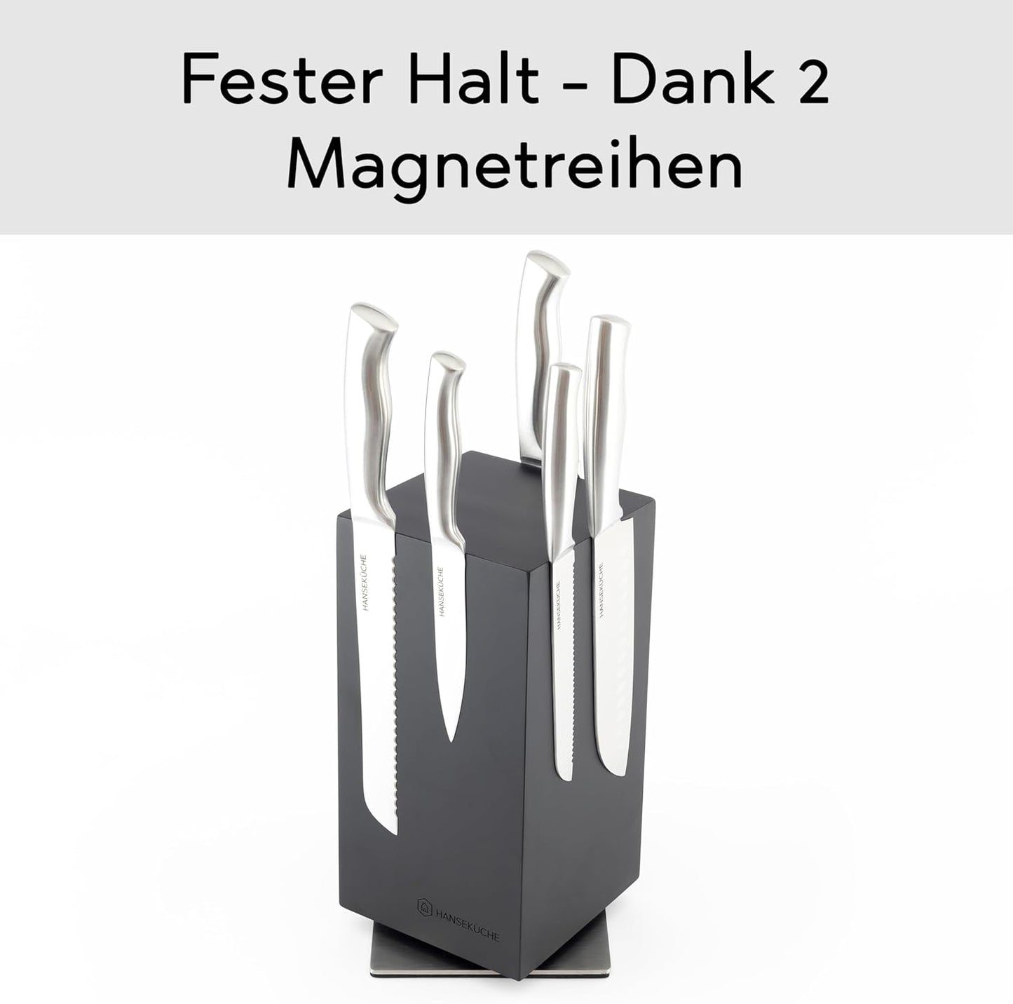 Rotierender Messerblock magnetisch, Rotierend Schwarz
