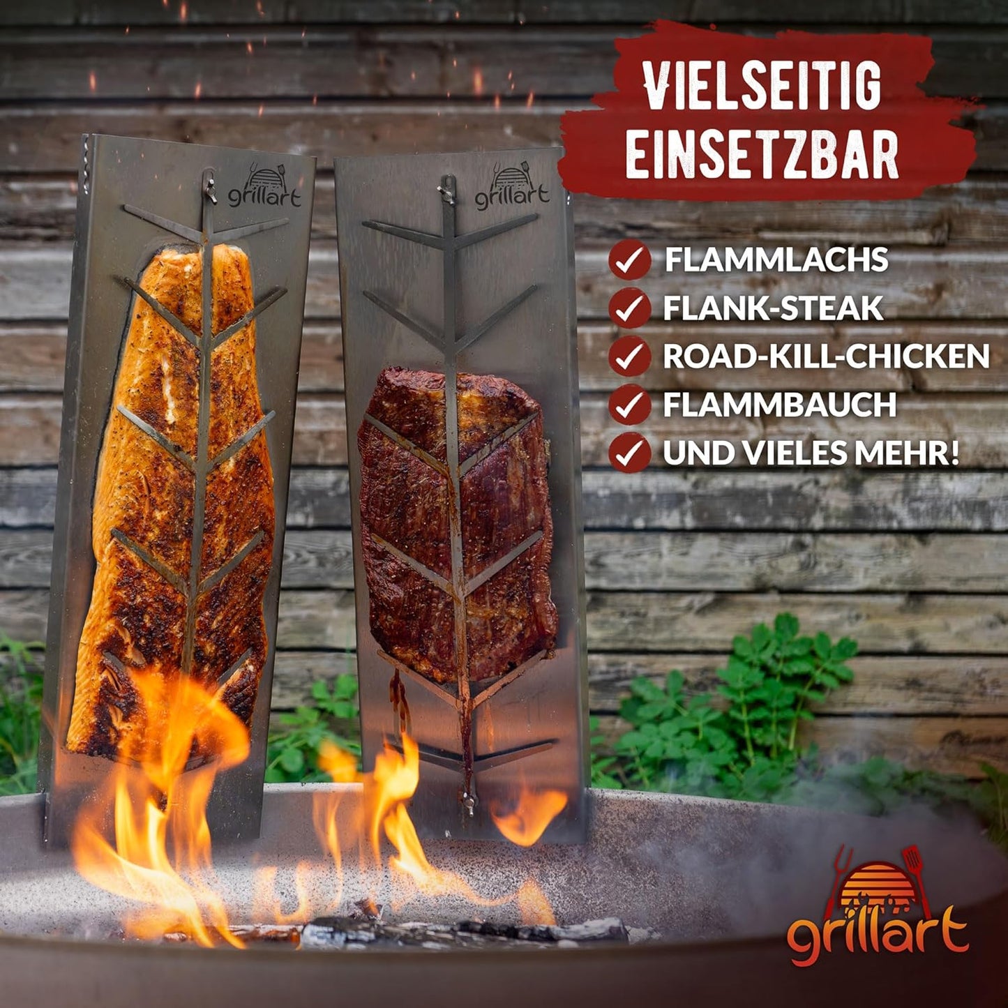 XXL Flammlachsbrett, Edelstahl