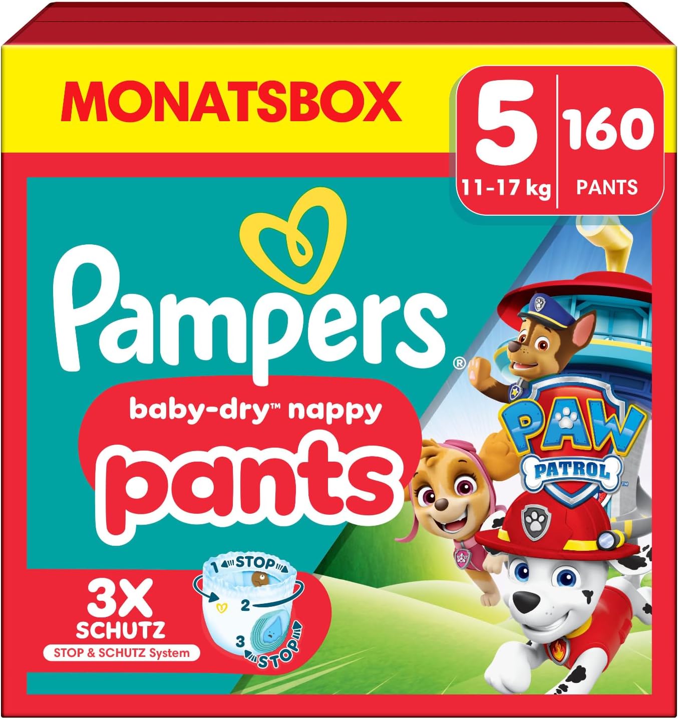 Baby-Dry Pants Paw Patrol, Größe 5 (160 Stück)