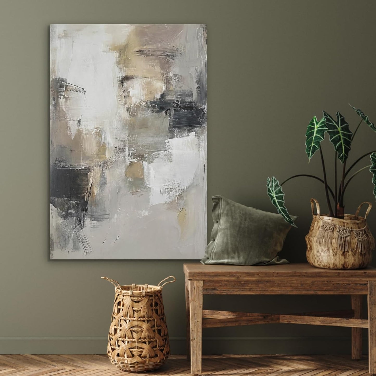 Filzbild Wall Art, 60x90 cm, 90L x 60B cm Farbpalette - Pinselstriche