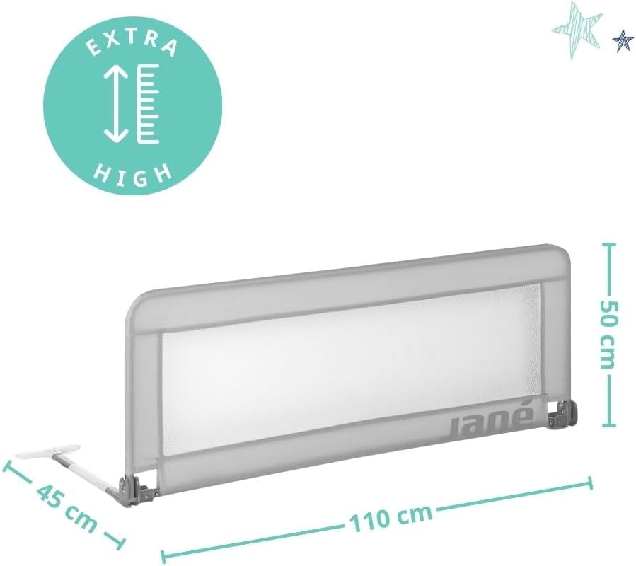 Klappbares Bettgitter mit Transporttasche, 110 cm Grau