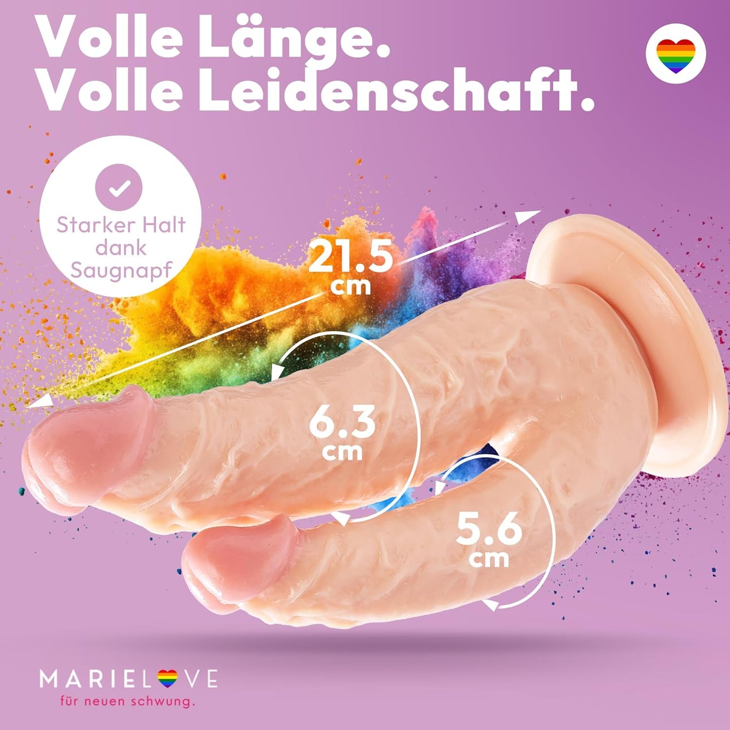 Doppeldildo mit Saugnapf