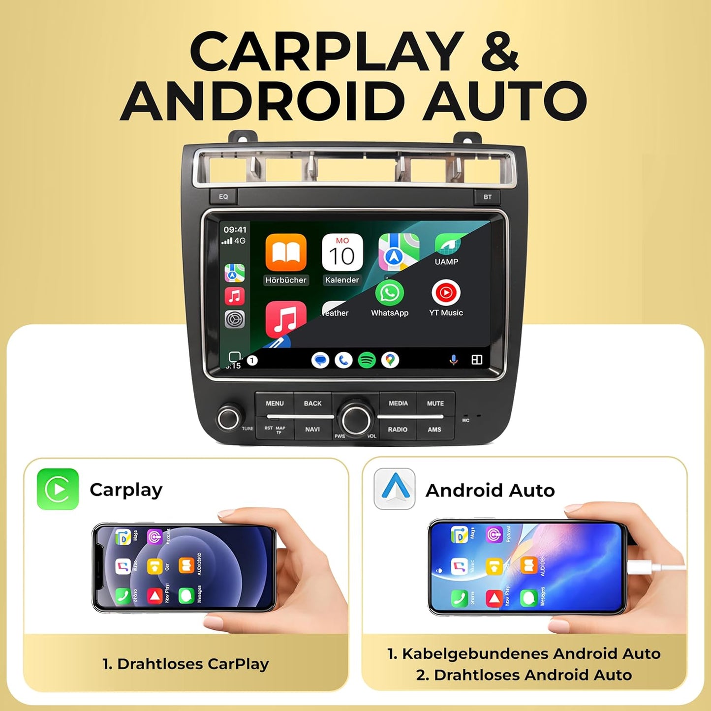 AVT8-L2 Android 14 Autoradio mit Navigation & CarPlay für VW Touareg 2010-2019, AVT8-L2