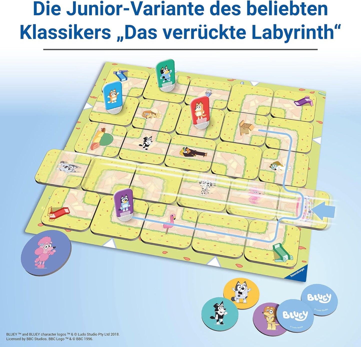 Junior Labyrinth Brettspiel (Bluey Edition) ab 4 Jahren, Bluey