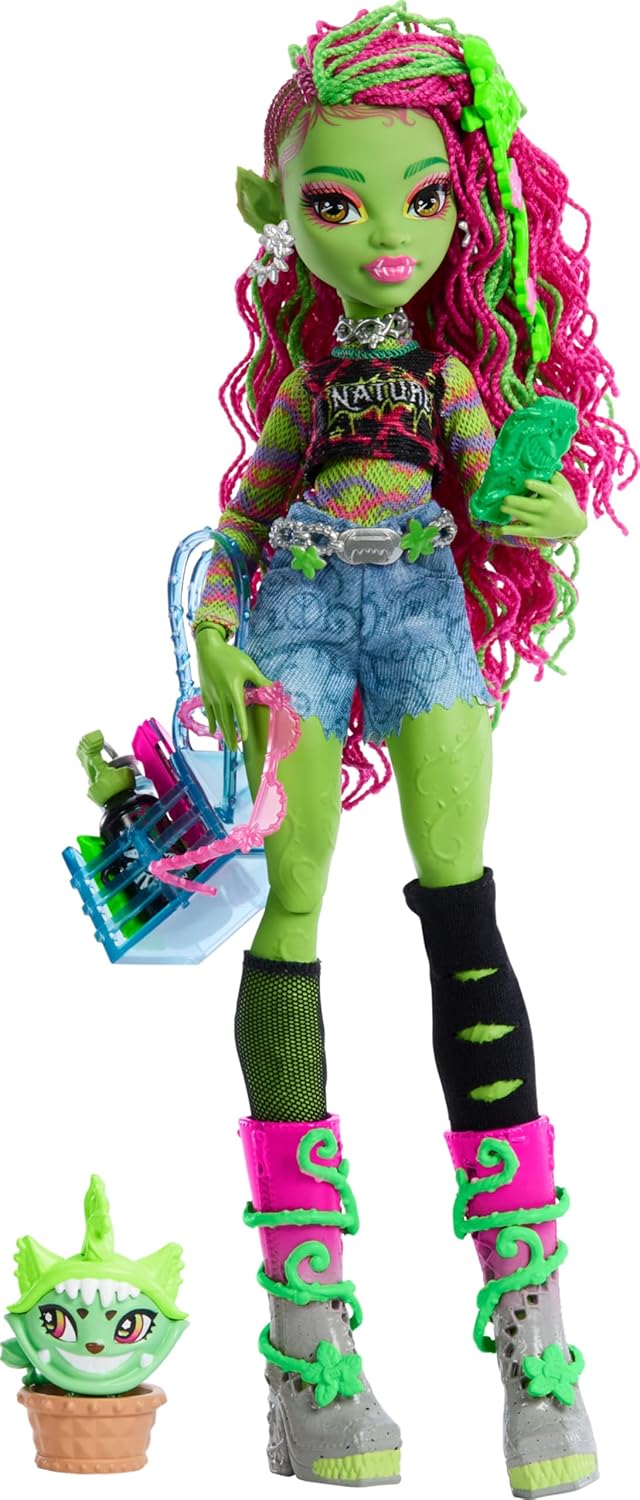 Venus McFlytrap-Puppe mit Katzentier Chewlian, Limonengrün