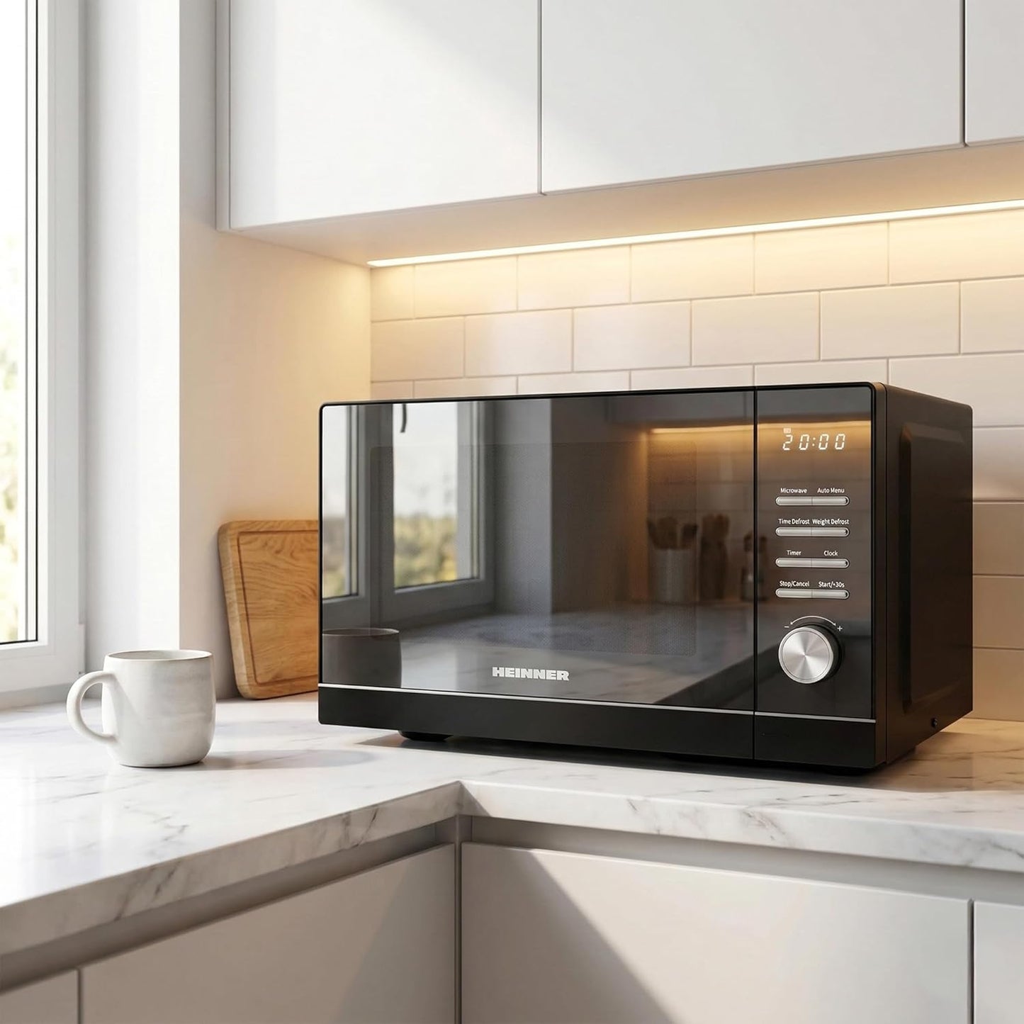 HMW-MD25DMRBK Mikrowellenherd mit Auftaufunktion, Mirror Black